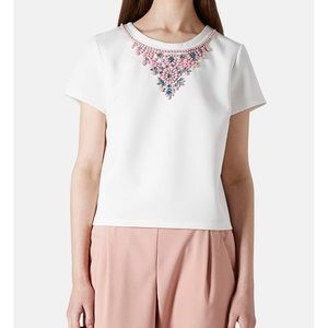 Topshop embellished scuba top